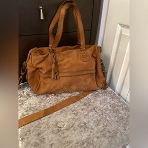 Comptoir Des Cotonniers Tan Leather Tassel Shoulder Bag